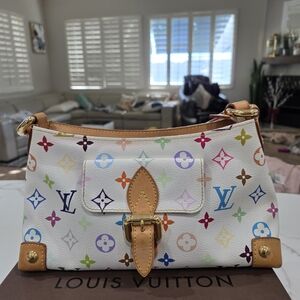 Louis Vuitton White Multicolor Monogram Shoulder Bag